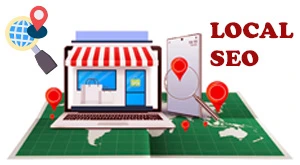 Visual representation of Local SEO with map markers and business location optimization